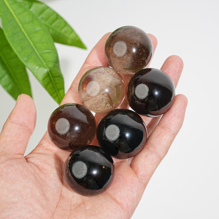 Natural Crystal Smokey Quartz Sphere