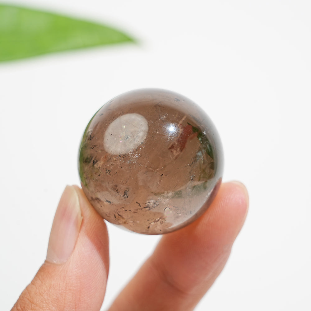 Natural Crystal Smokey Quartz Sphere