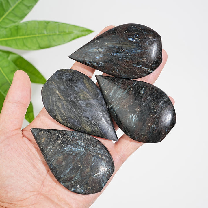 Natural Crystal Garnet With Arfvedsonite Teardrop