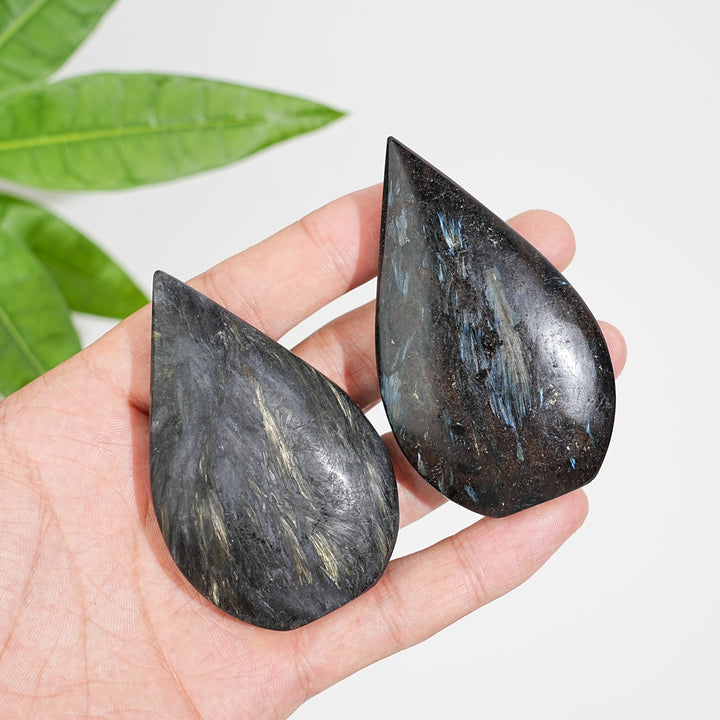 Natural Crystal Garnet With Arfvedsonite Teardrop