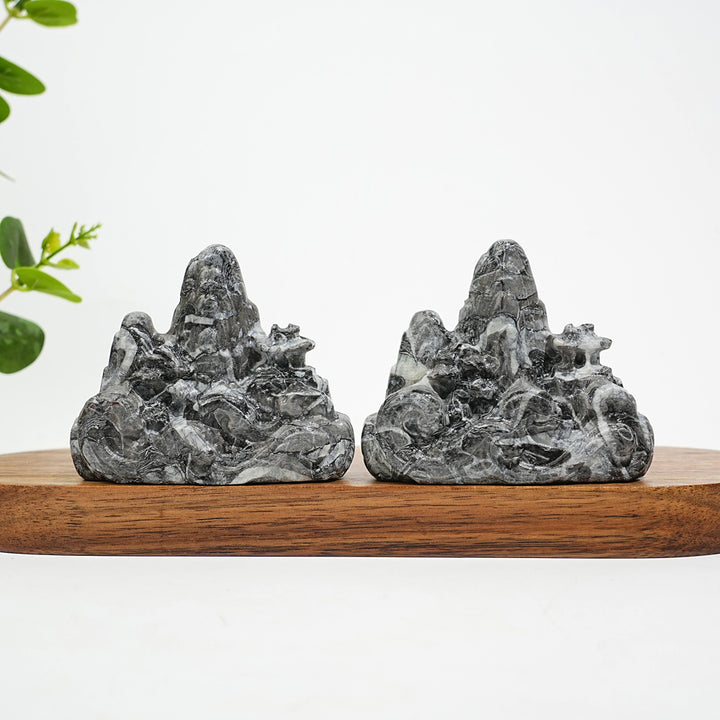 Natural Crystal Mountain And River Landscape Carving