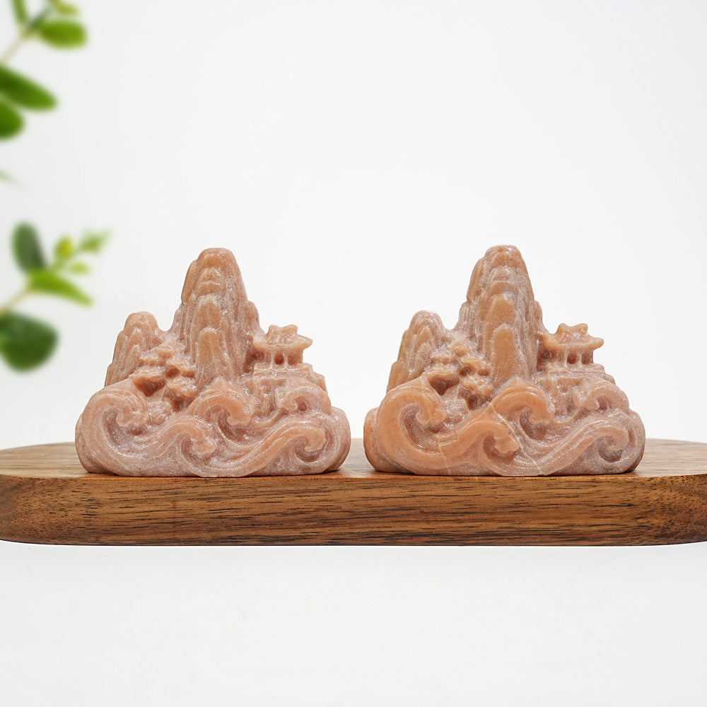 Natural Crystal Mountain And River Landscape Carving