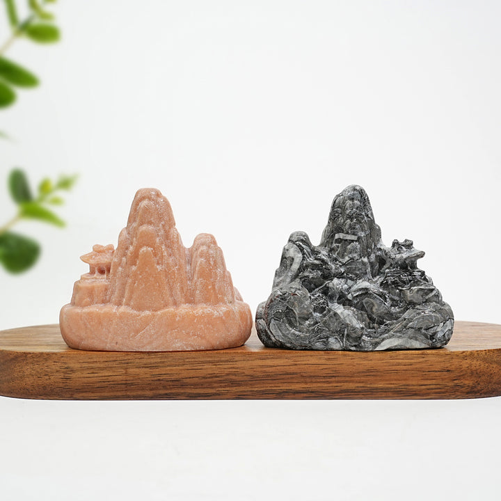Natural Crystal Mountain And River Landscape Carving