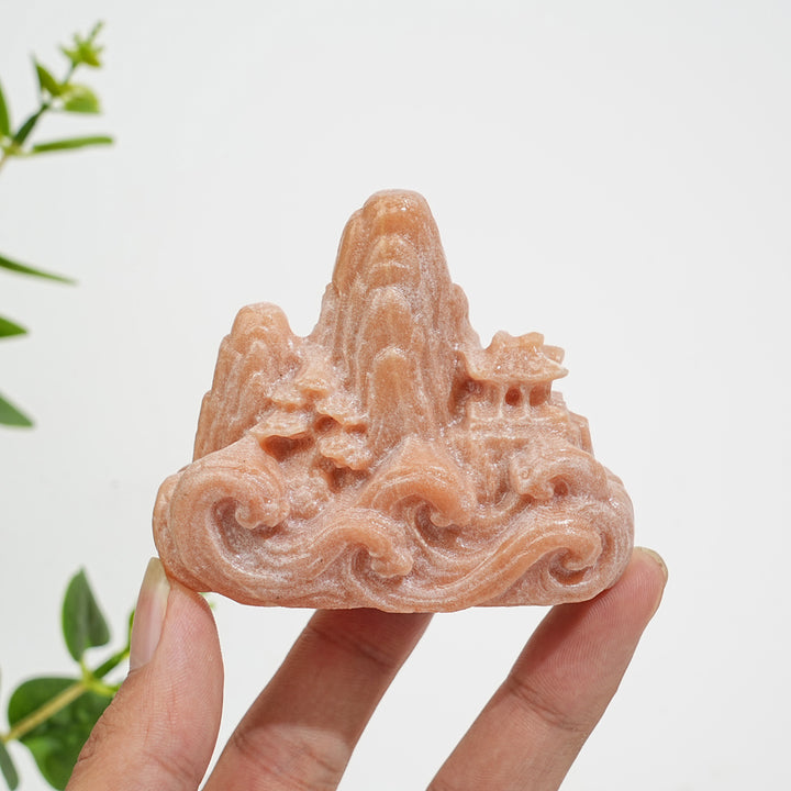 Natural Crystal Mountain And River Landscape Carving