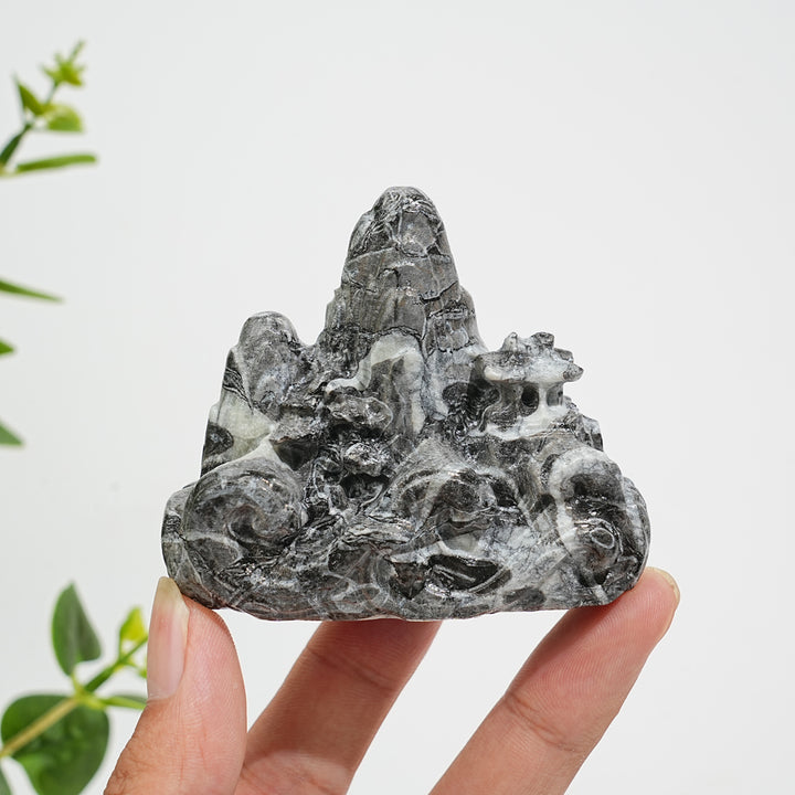 Natural Crystal Mountain And River Landscape Carving