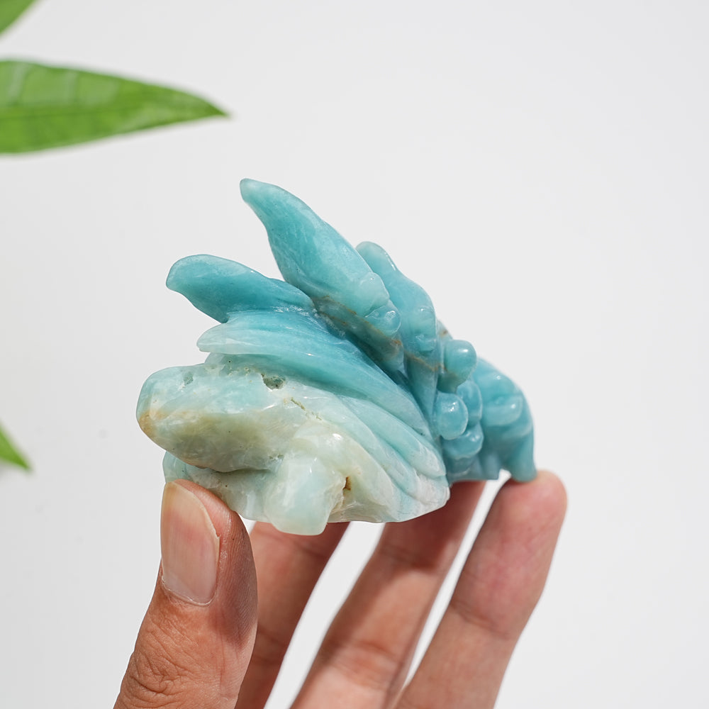 Unique,A Slightly Imperfect Natural Crystal Blue Quartzite Fish Family Carving