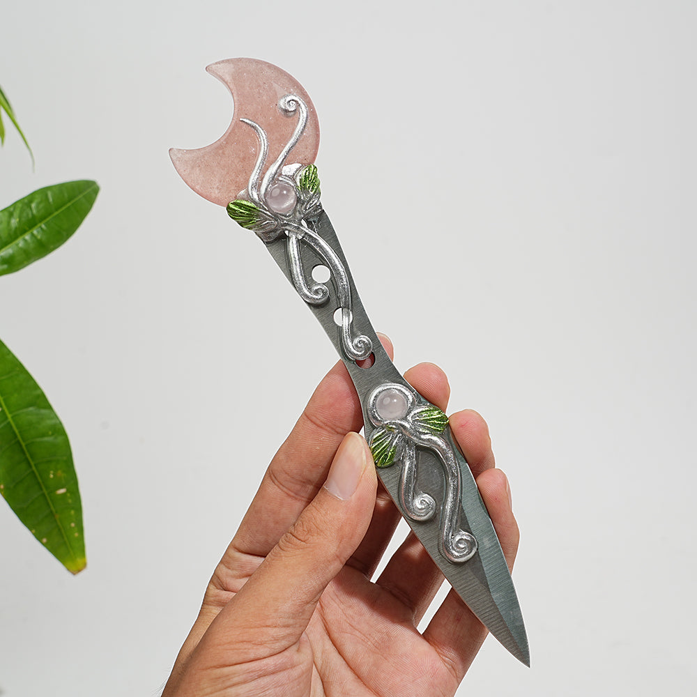 Natural Crystal Star & Moon Magical Dagger