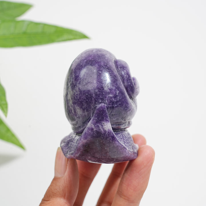 Unique,Natural Crystal Lepidolite Snail Carving