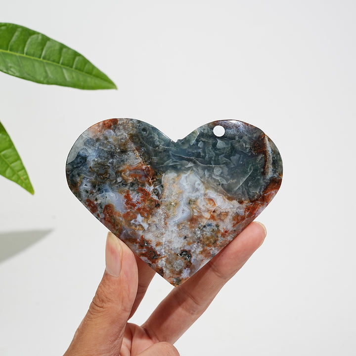 Unique,Imperfect Natural Crystal Exquisite Ocean Jasper Heart
