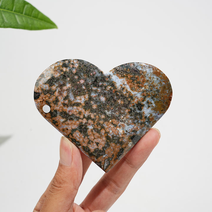 Unique,Imperfect Natural Crystal Exquisite Ocean Jasper Heart