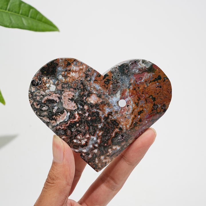 Unique,Imperfect Natural Crystal Exquisite Ocean Jasper Heart