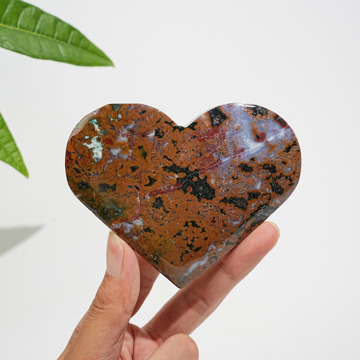 Unique,Imperfect Natural Crystal Exquisite Ocean Jasper Heart