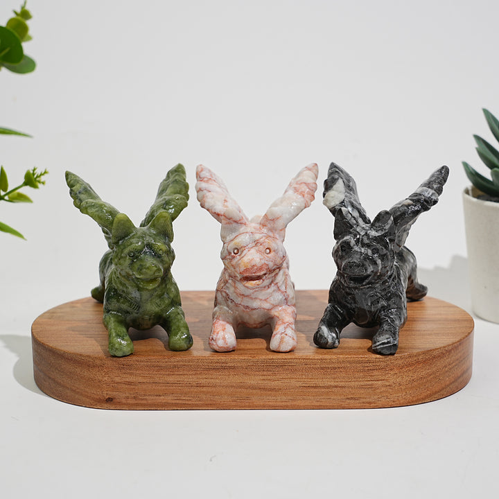 Natural Crystal Carving Winged Dog