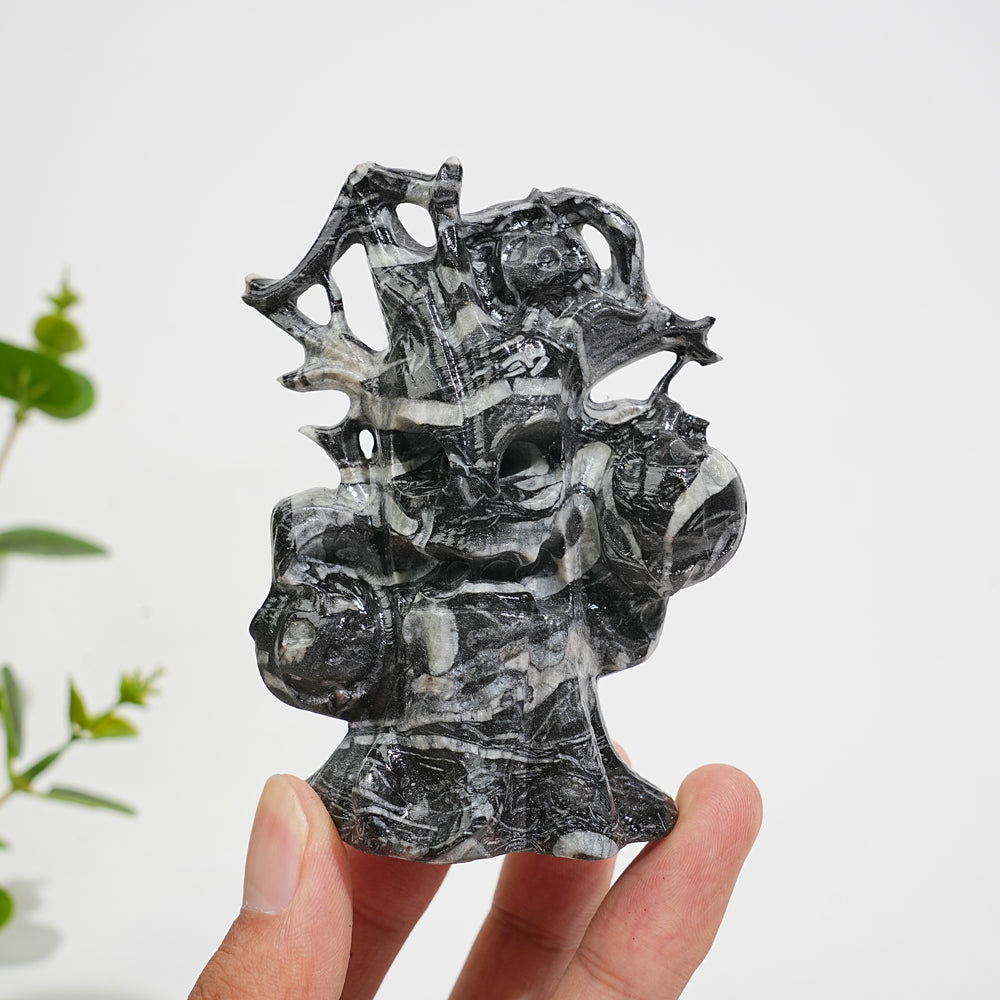Natural Crystal Carving Ghost Pumpkin Tree