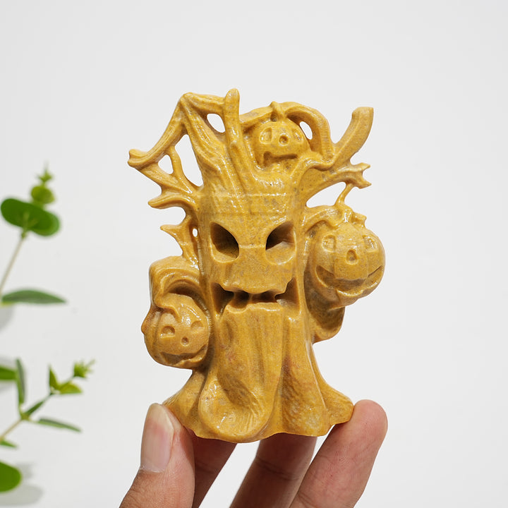 Natural Crystal Carving Ghost Pumpkin Tree