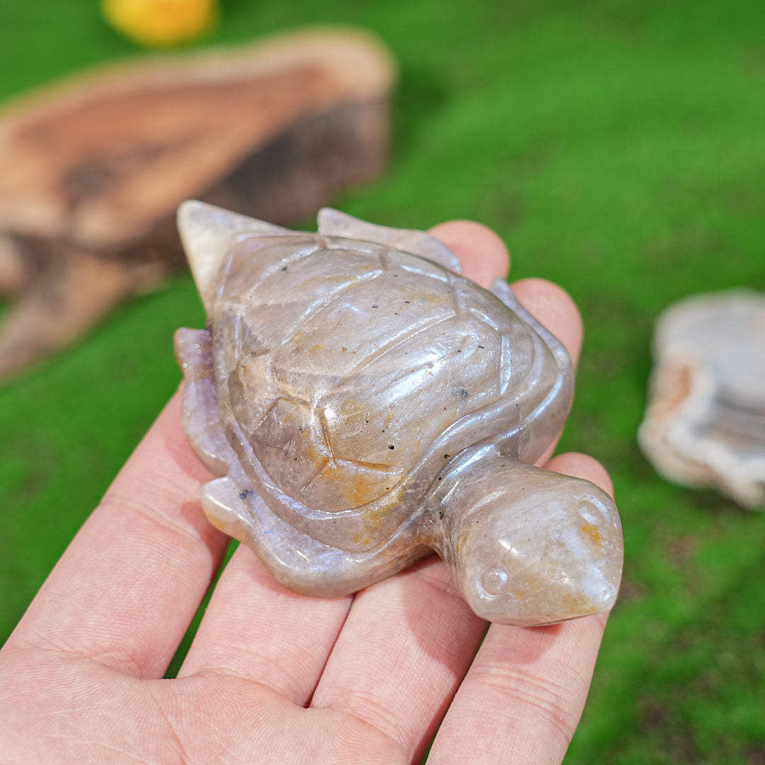 Natural Sunstone-Moonstone Turtle