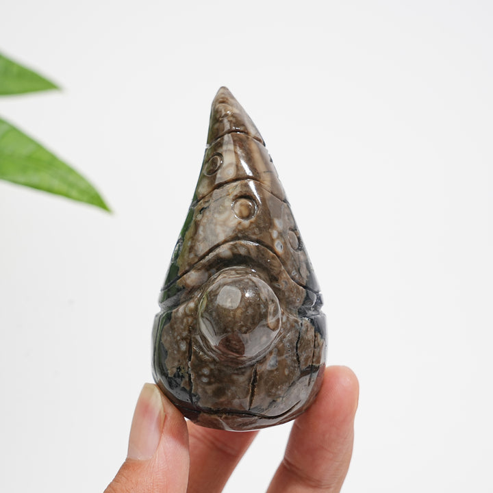 Unique,Natural Crystal Volcanic Agate Gnome Carving