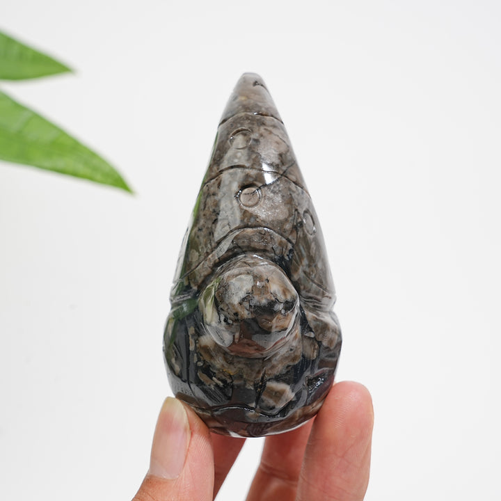 Unique,Natural Crystal Volcanic Agate Gnome Carving