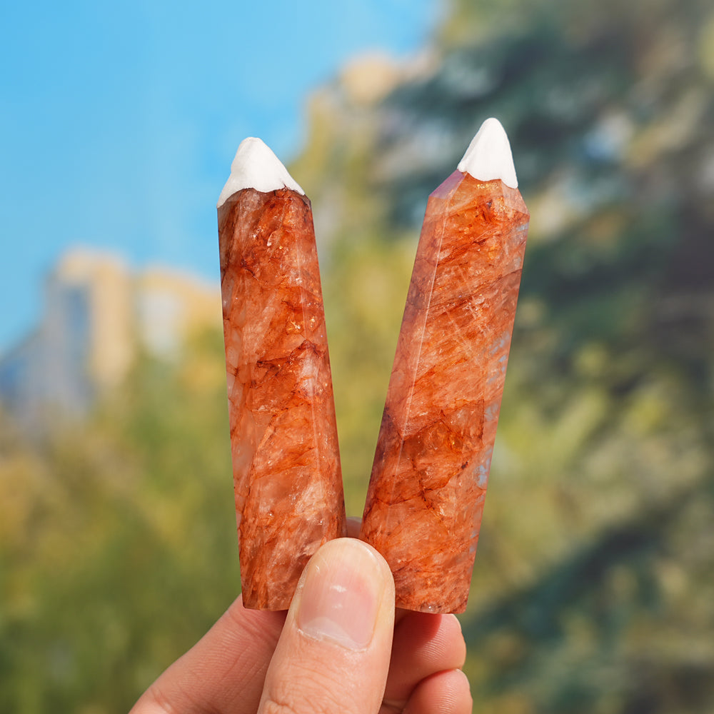 Natural Fire Quartz Point