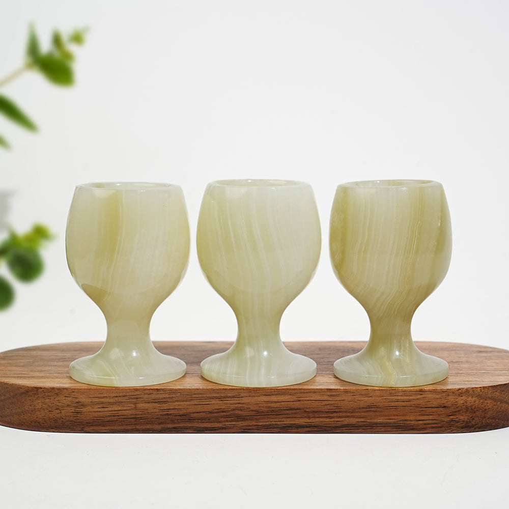 Natural Crystal Afghanistan Jade Wine Glass Carving