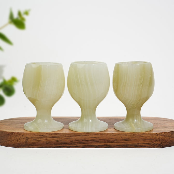 Natural Crystal Afghanistan Jade Wine Glass Carving