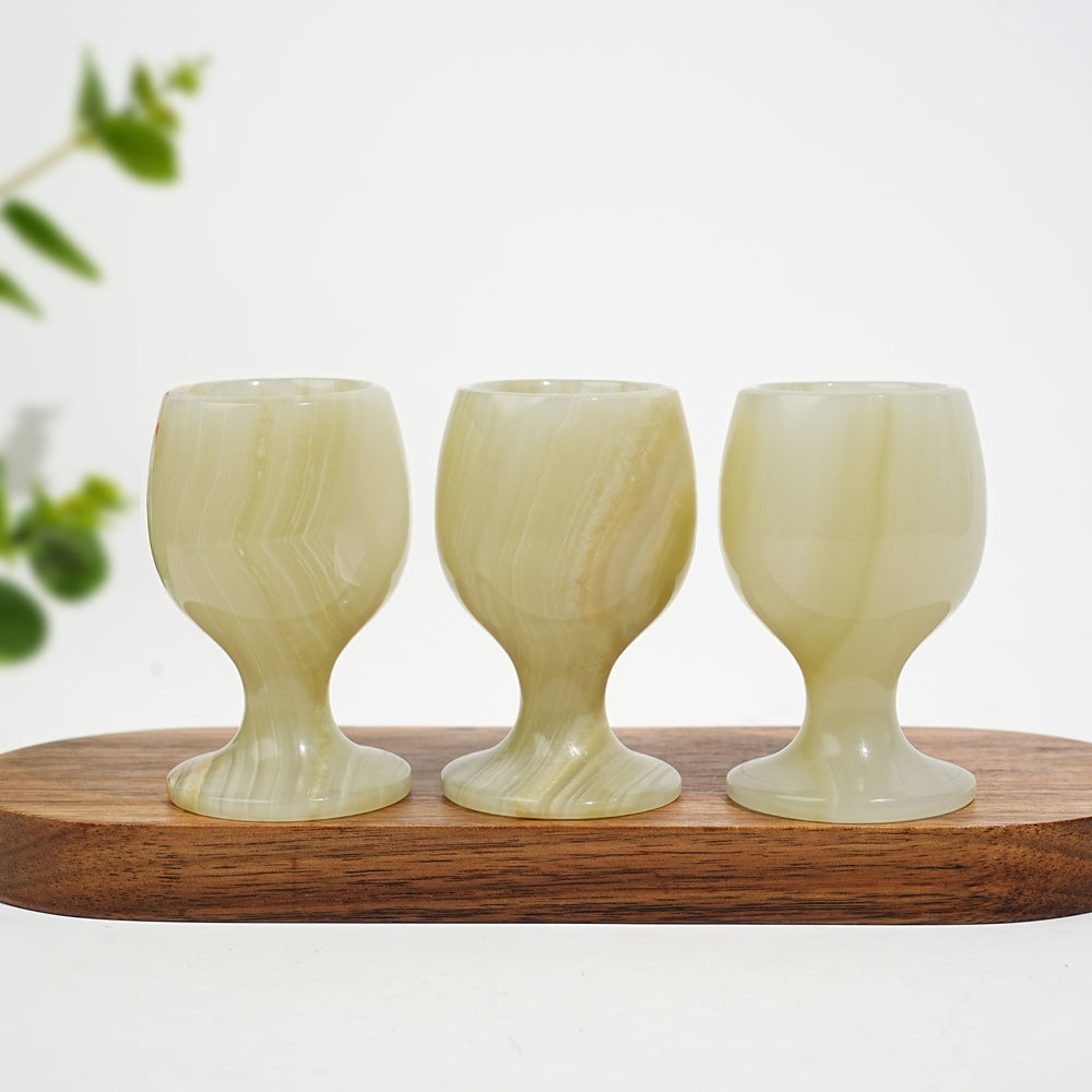 Natural Crystal Afghanistan Jade Wine Glass Carving