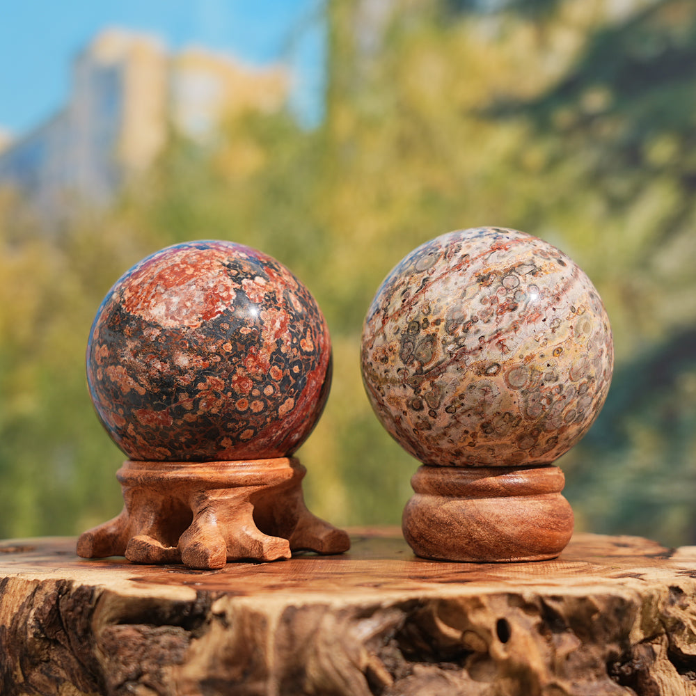 Natural Leopard Skin Jasper Sphere