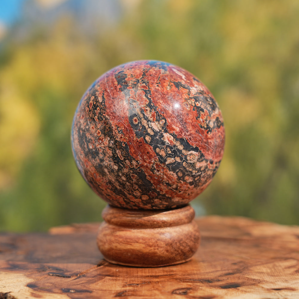 Natural Leopard Skin Jasper Sphere