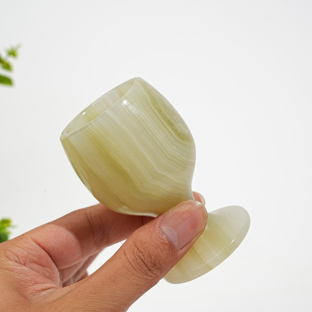 Natural Crystal Afghanistan Jade Wine Glass Carving