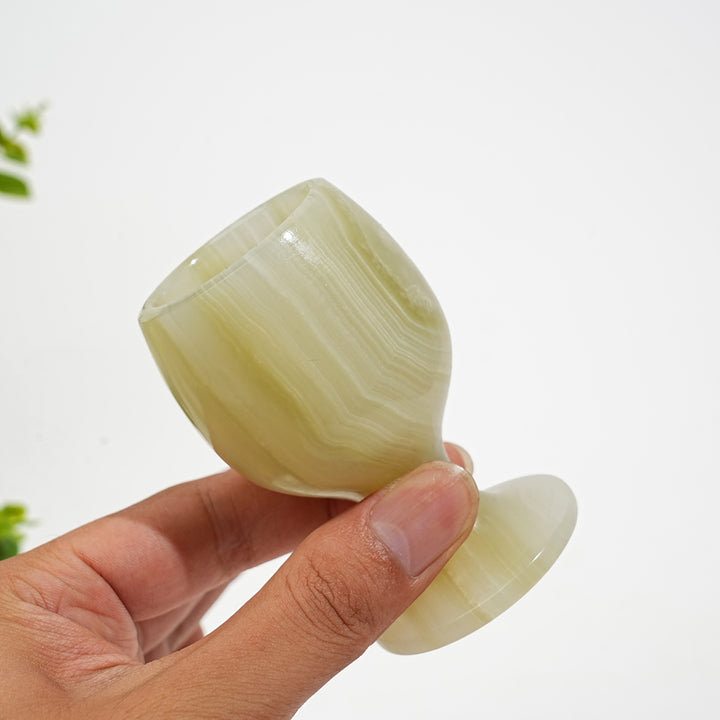 Natural Crystal Afghanistan Jade Wine Glass Carving