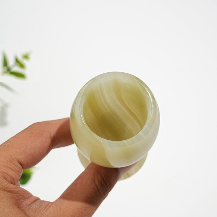 Natural Crystal Afghanistan Jade Wine Glass Carving