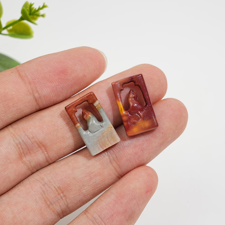 Natural Crystal Alashan Agate Mini Hollow Cat