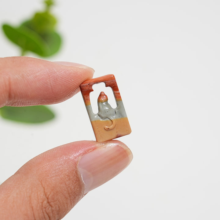 Natural Crystal Alashan Agate Mini Hollow Cat