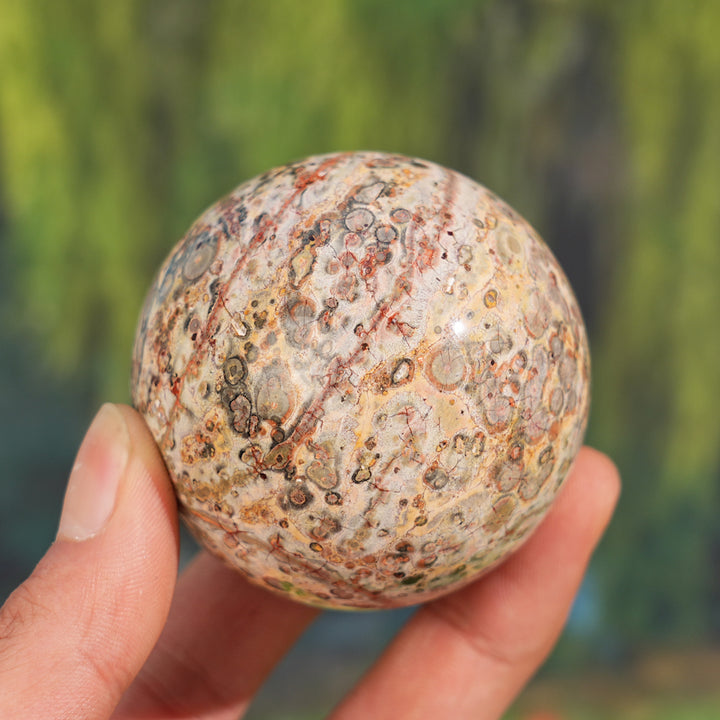 Natural Leopard Skin Jasper Sphere