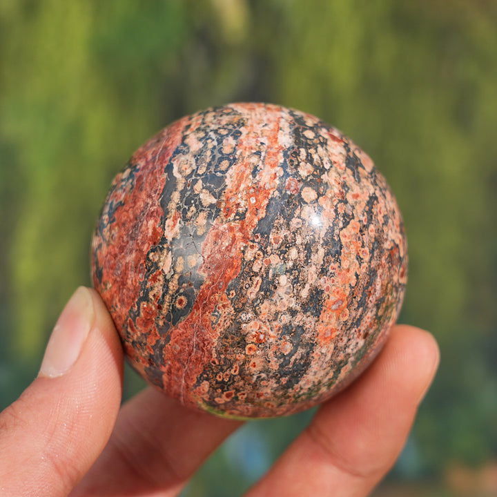 Natural Leopard Skin Jasper Sphere