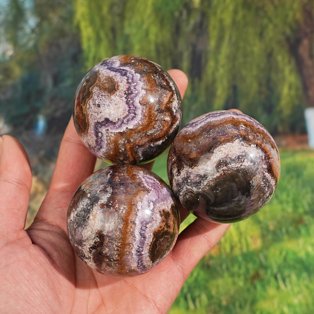 Natural Fluorite with Pyrite and Hematite Sphere