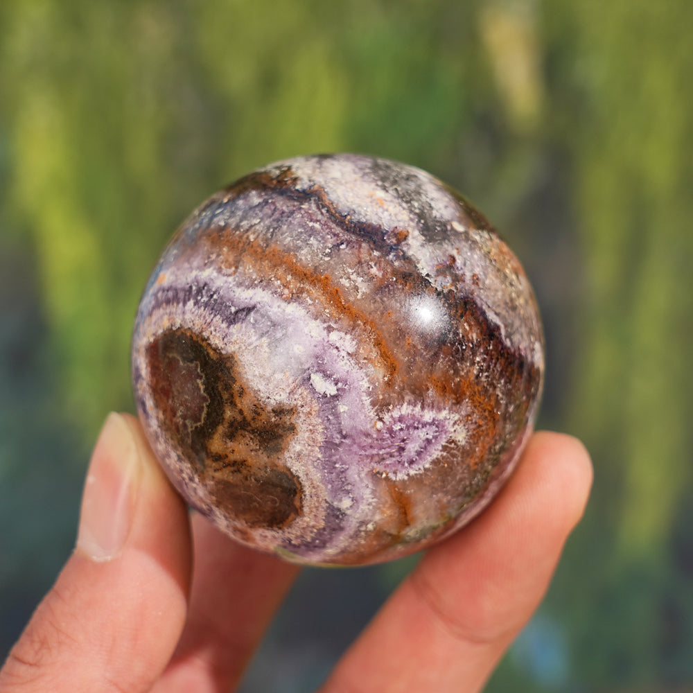 Natural Fluorite with Pyrite and Hematite Sphere