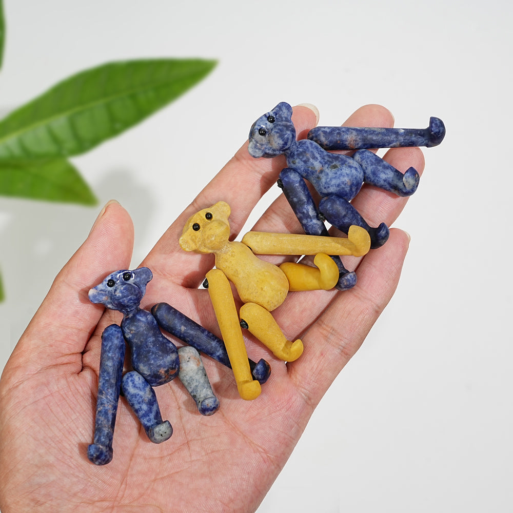 A Slightly Imperfect Natural Movable Joint Crystal Monkey Doll Carving