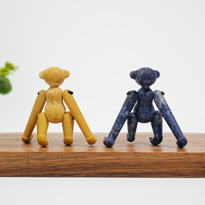 A Slightly Imperfect Natural Movable Joint Crystal Monkey Doll Carving