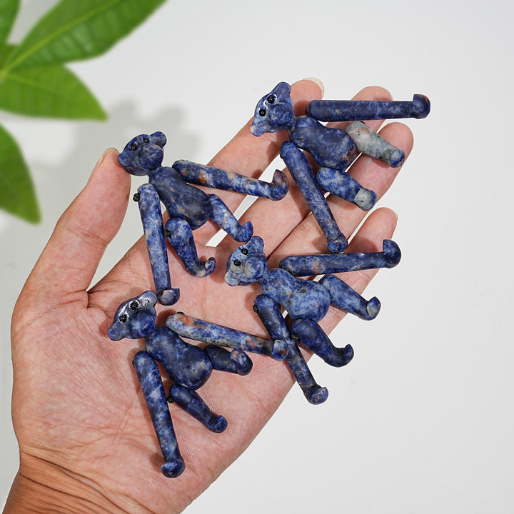 A Slightly Imperfect Natural Movable Joint Crystal Monkey Doll Carving