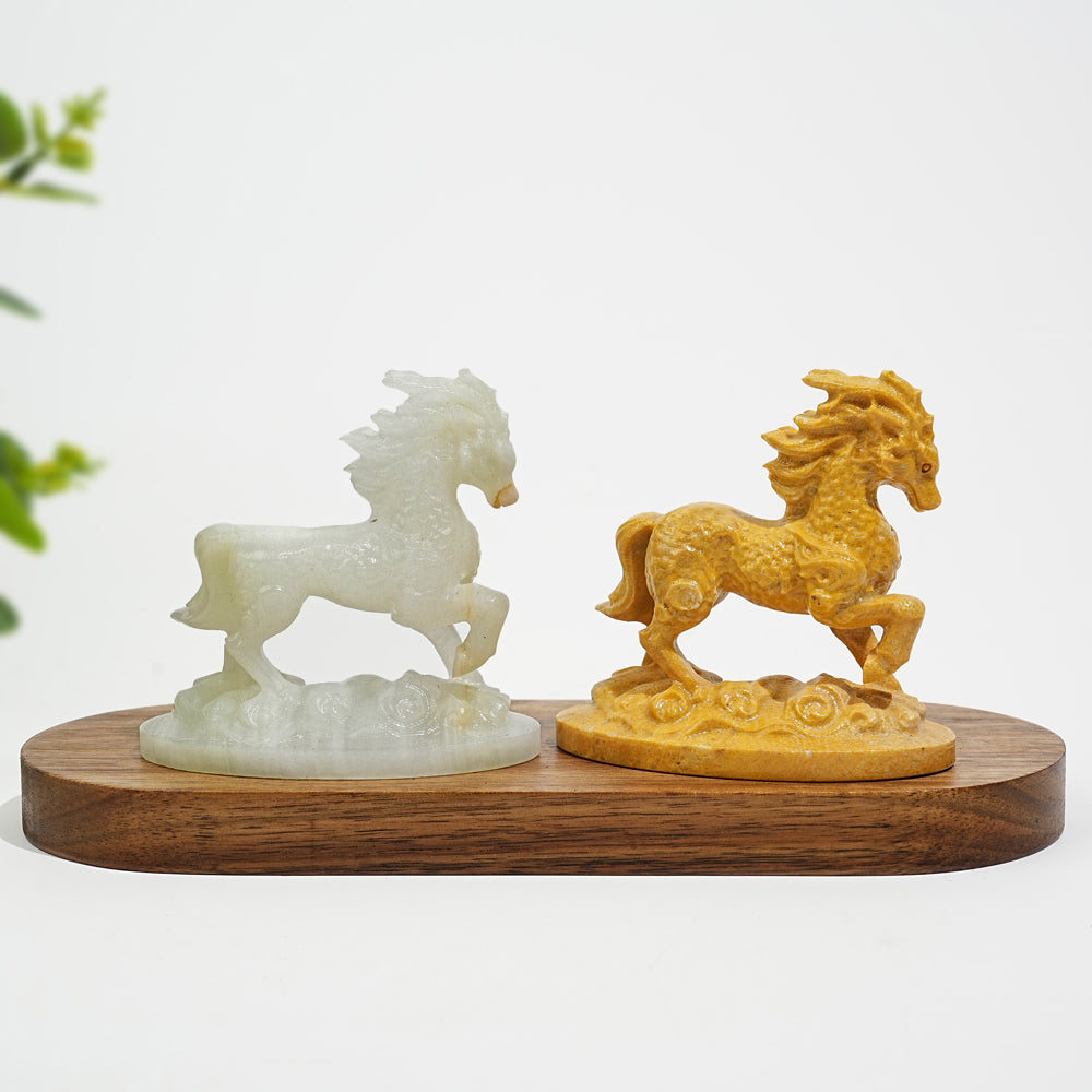 Natural Crystal Kirin Horse Carving