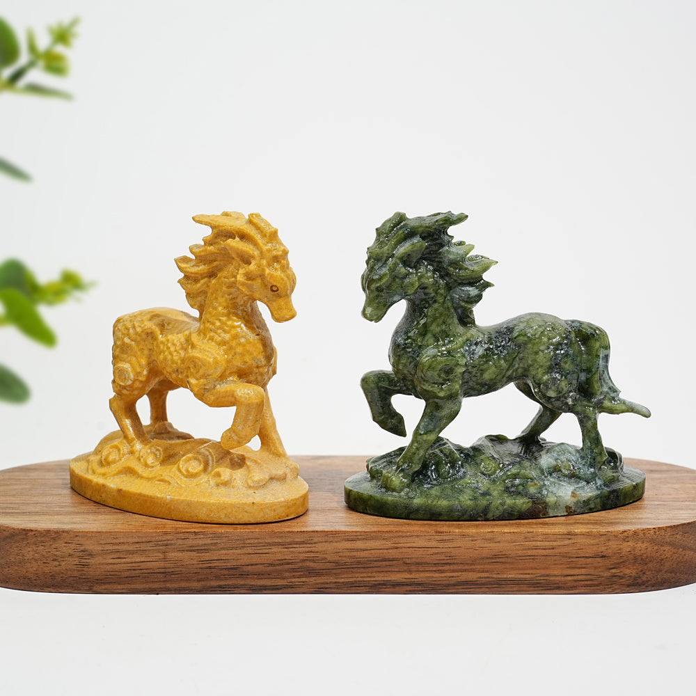 Natural Crystal Kirin Horse Carving