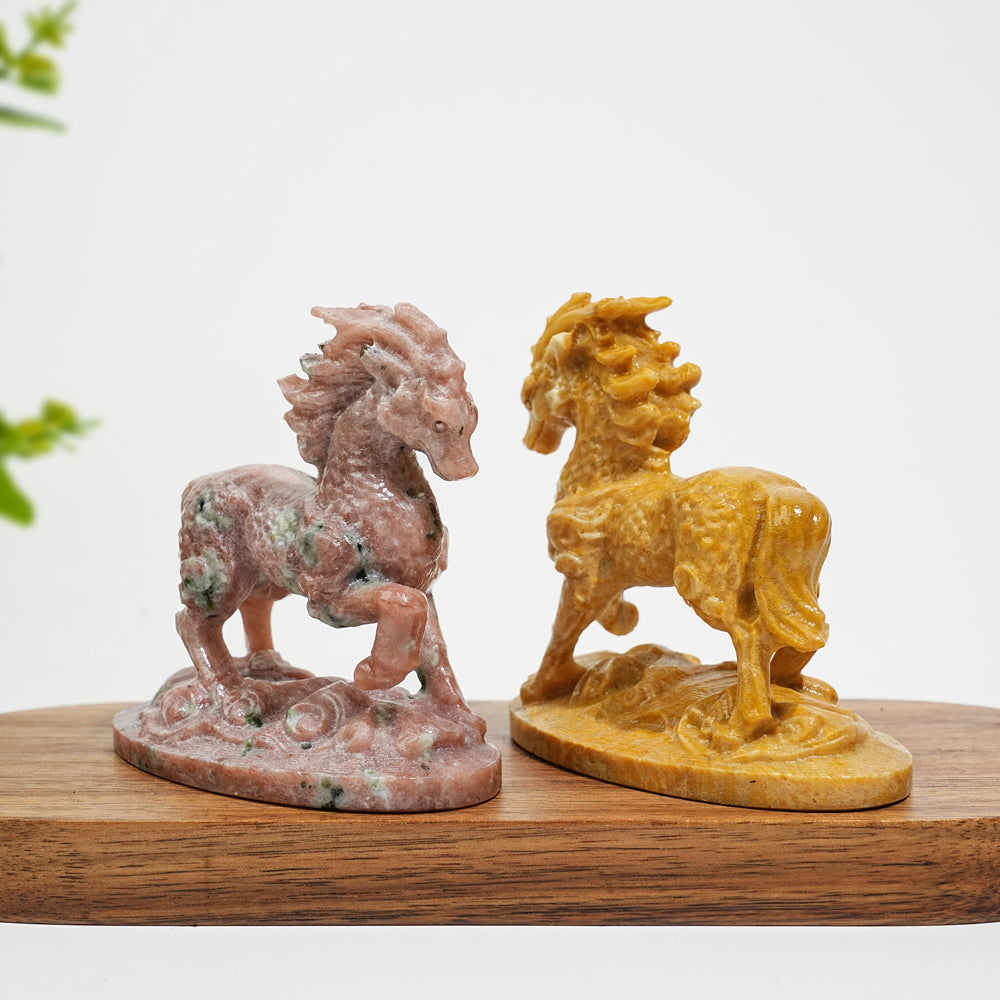 Natural Crystal Kirin Horse Carving