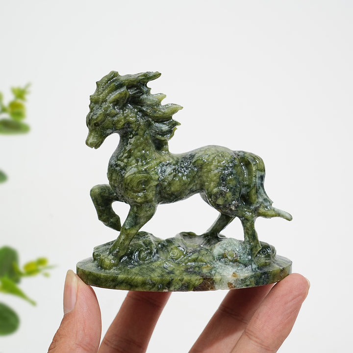 Natural Crystal Kirin Horse Carving