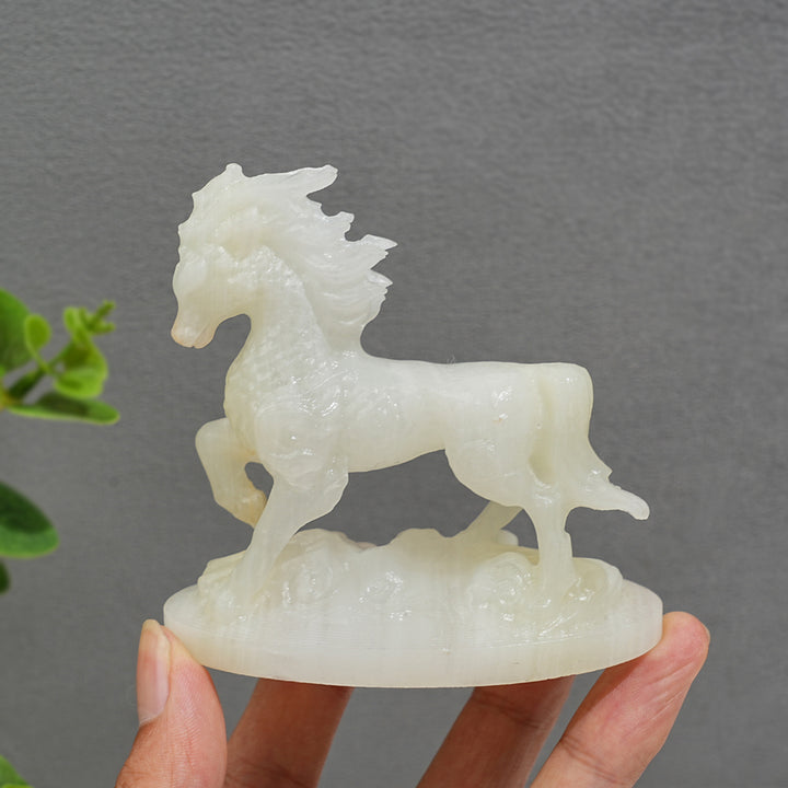 Natural Crystal Kirin Horse Carving