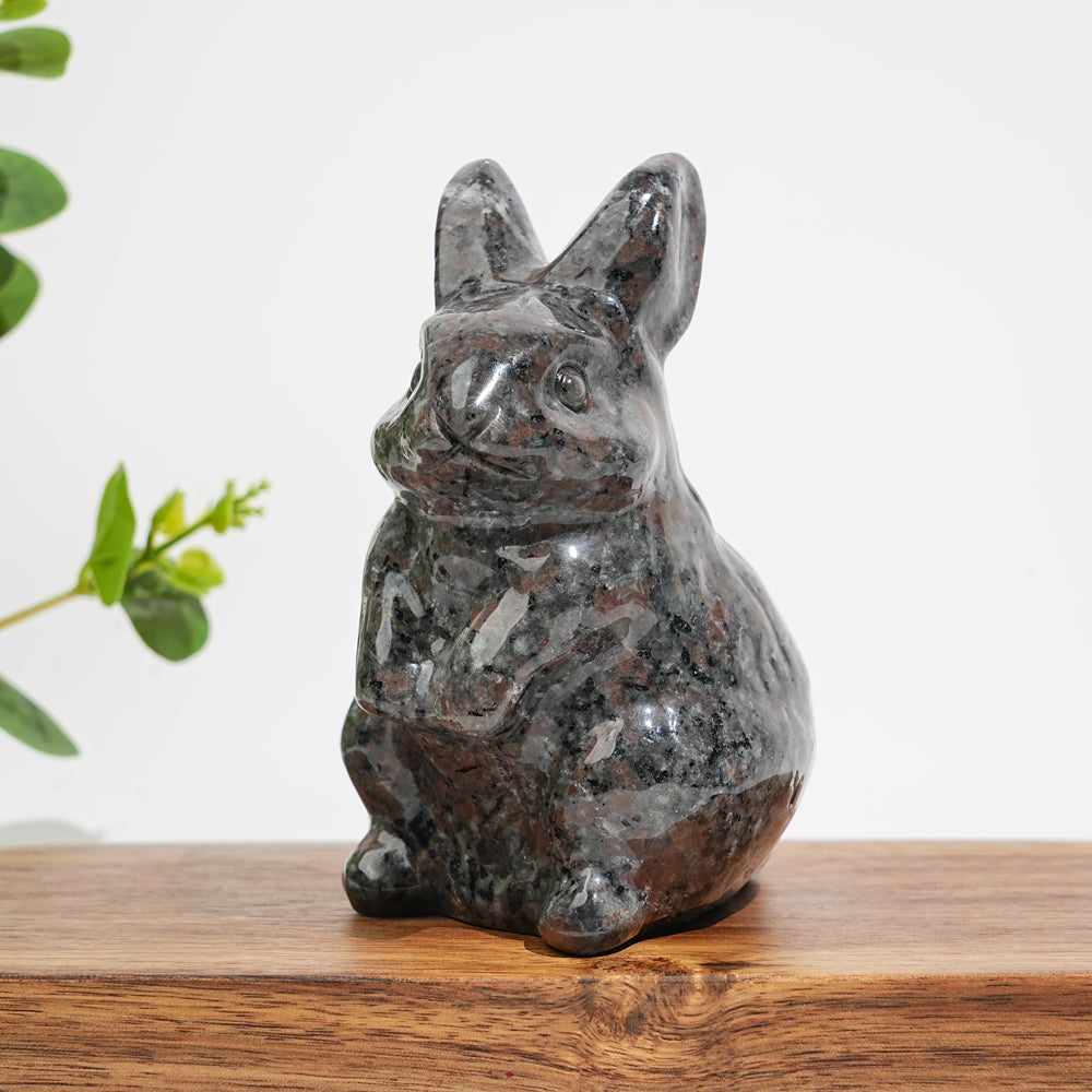 Unique,A Slightly Imperfect Natural Crystal Yooperlite Rabbit Carving