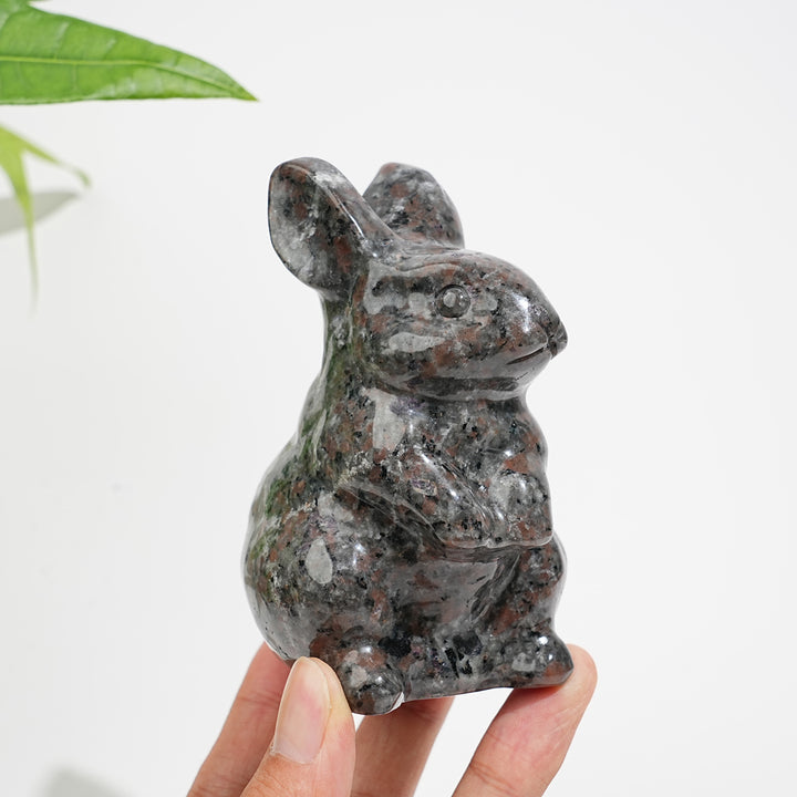 Unique,A Slightly Imperfect Natural Crystal Yooperlite Rabbit Carving