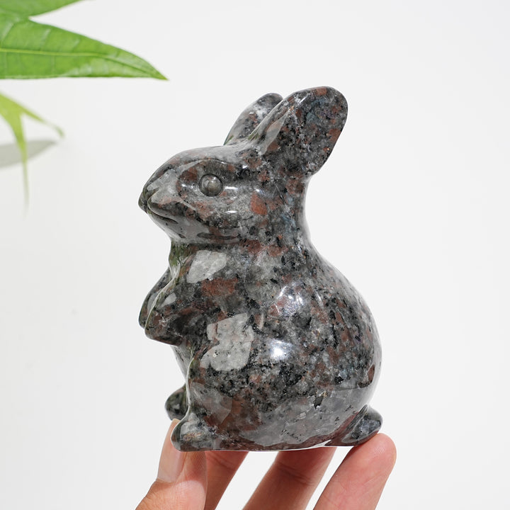 Unique,A Slightly Imperfect Natural Crystal Yooperlite Rabbit Carving