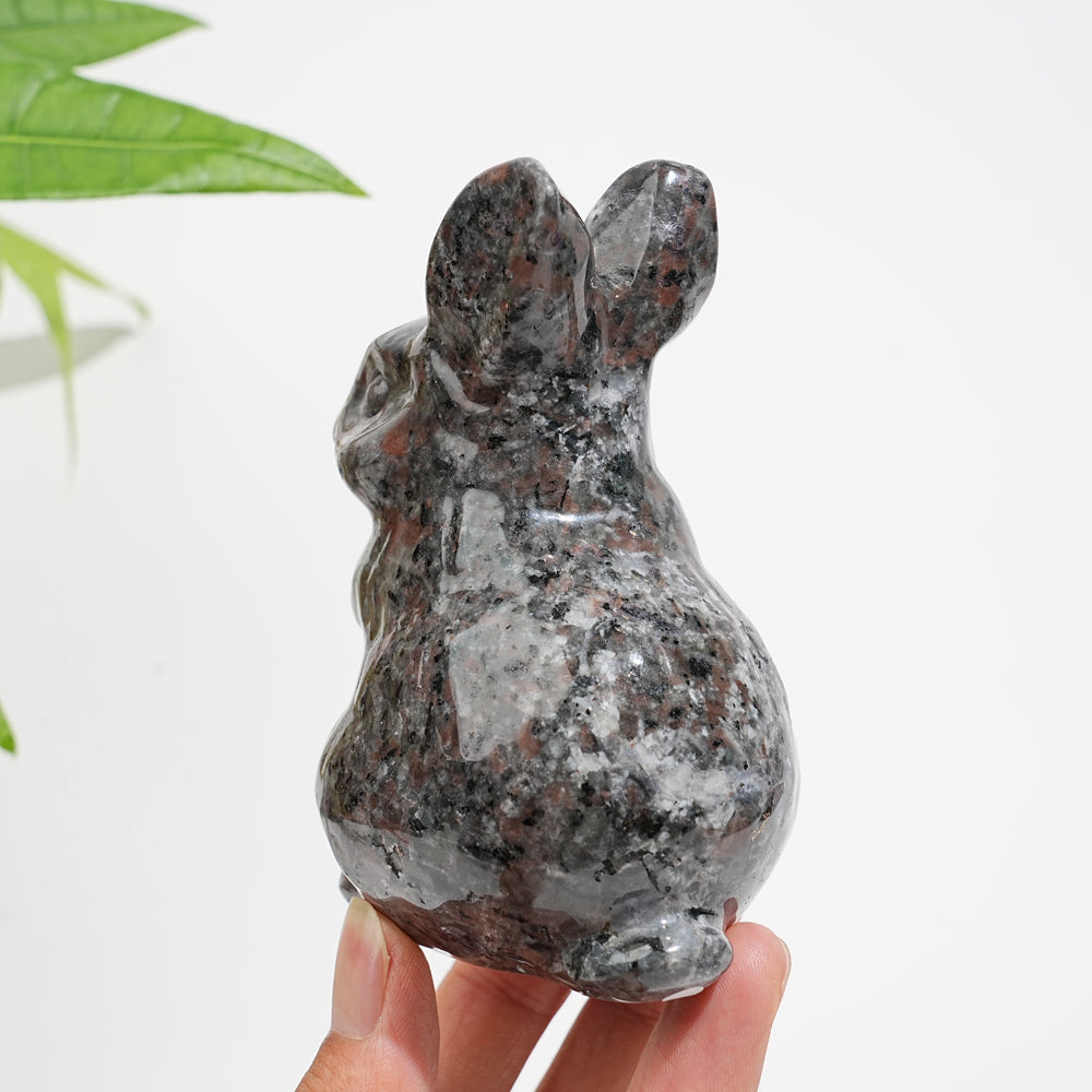 Unique,A Slightly Imperfect Natural Crystal Yooperlite Rabbit Carving