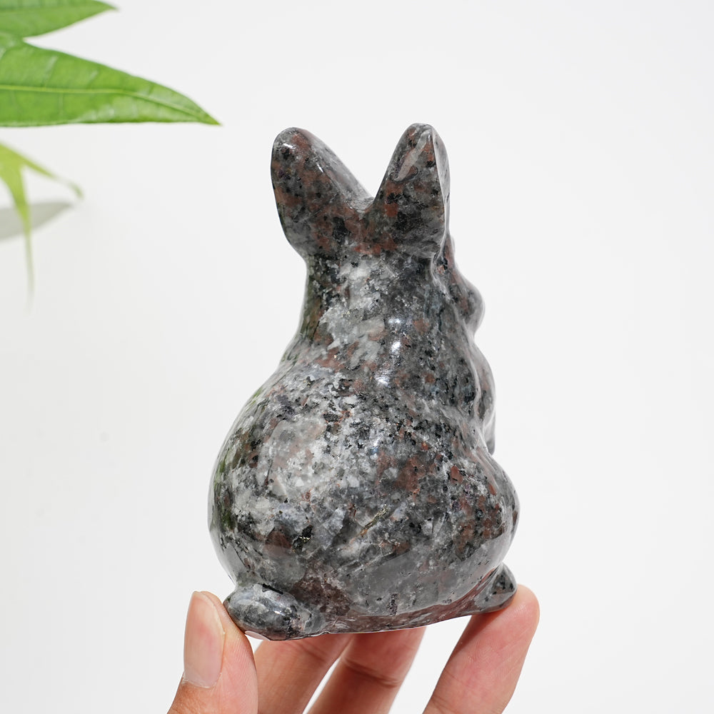 Unique,A Slightly Imperfect Natural Crystal Yooperlite Rabbit Carving